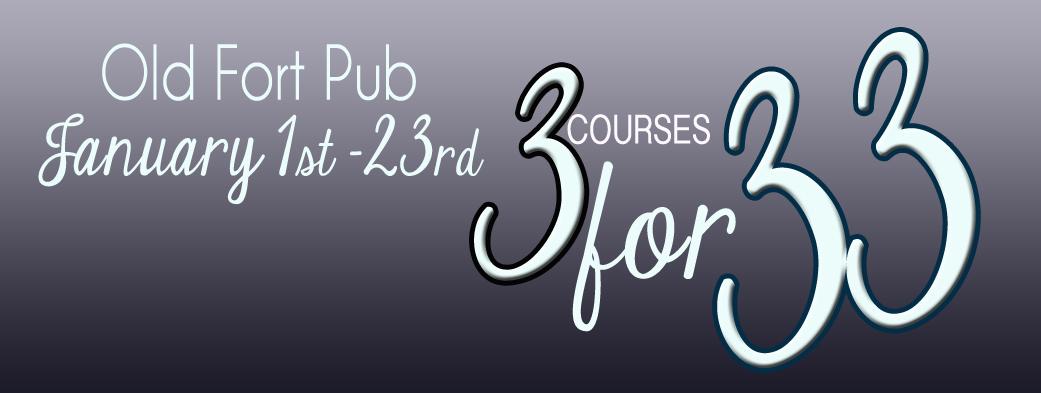 OldFortPub's tweet photo. January 1-23, 2015 Old Fort Pub is serving their special #menu for 3 courses for $33.  Come dine with us tonight! http://t.co/81XNu1rCom