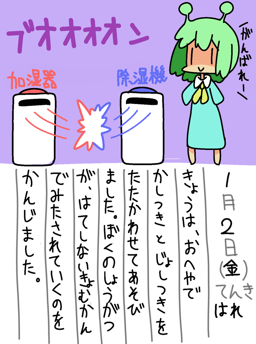 1/2の絵日記です。 