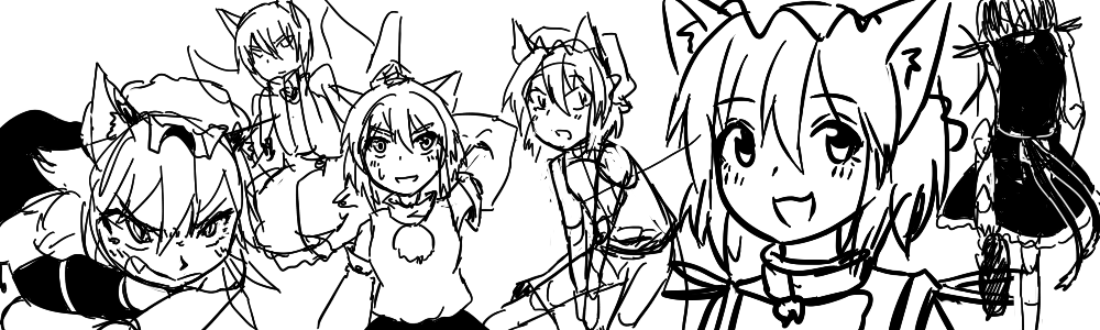 サイトのTOP絵描いてるときの合間にちぇんちゃんとか 