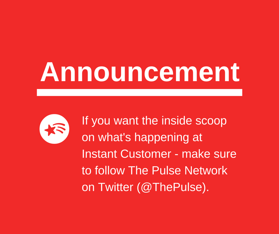 nicksaber's tweet photo. RT @InstantCustomer: If you want to know what's next for @InstantCustomer, make sure to follow @ThePulse on Twitter. http://t.co/4TglrvCqvf