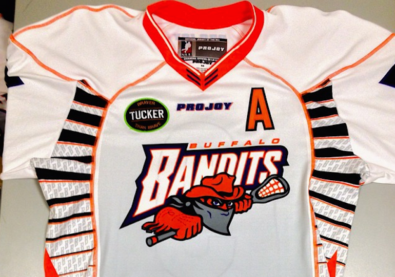 Buffalo Bandits (@nllbandits) on Twitter photo First look at Tucker's #BraverThanBrave crest that we'll be wearing this season. (<a href="/NLLBanditsEquip/">Bandits Equipment</a>) #OneBuffalo First look at Tucker's #BraverThanBrave crest that we'll be wearing this season. (<a href="/NLLBanditsEquip/">Bandits Equipment</a>) #OneBuffalo