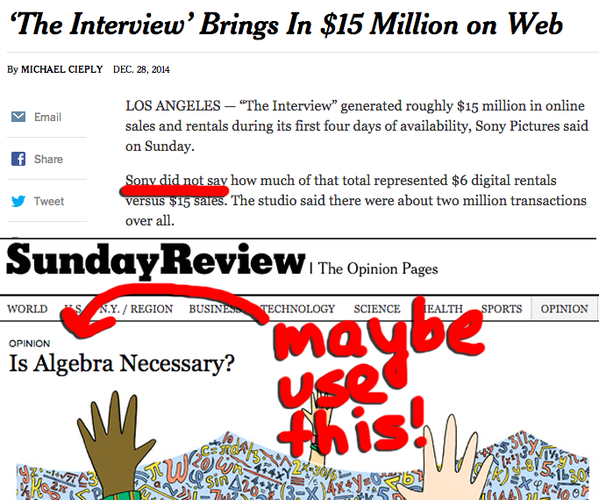 dasanil's tweet image. Bwahaha RT @AccordionGuy: NYTimes unintentionally answers own question: Is Algebra Necessary?
joeydevilla.com/2014/12/31/the…