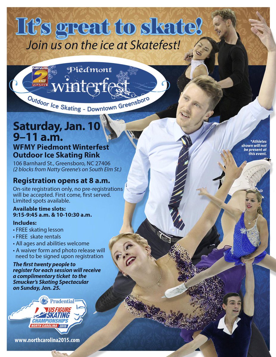 USFigureSkating's tweet photo. #NC2015 RT @GSOWinterfest: Don't miss #Skatefest presented by @USFigureSkating from 9-11 am on 1/10 at #GSOWinterfest http://t.co/giMsbroGyW