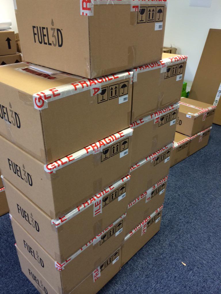 Fuel_3D's tweet photo. More shipping boxes for @Fuel_3D scanners waiting for the mailman! #fireupyourcreativity http://t.co/9mppmssbwn