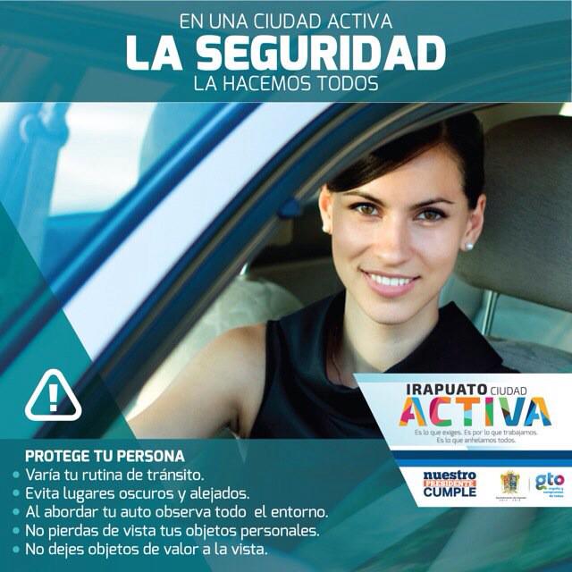 irapuatogob's tweet photo. #AyúdanosACuidarte Cuando vayas en tu vehículo sigue las siguientes recomendaciones por tu seguridad. @segpublicaira http://t.co/5KCz4jiNo9