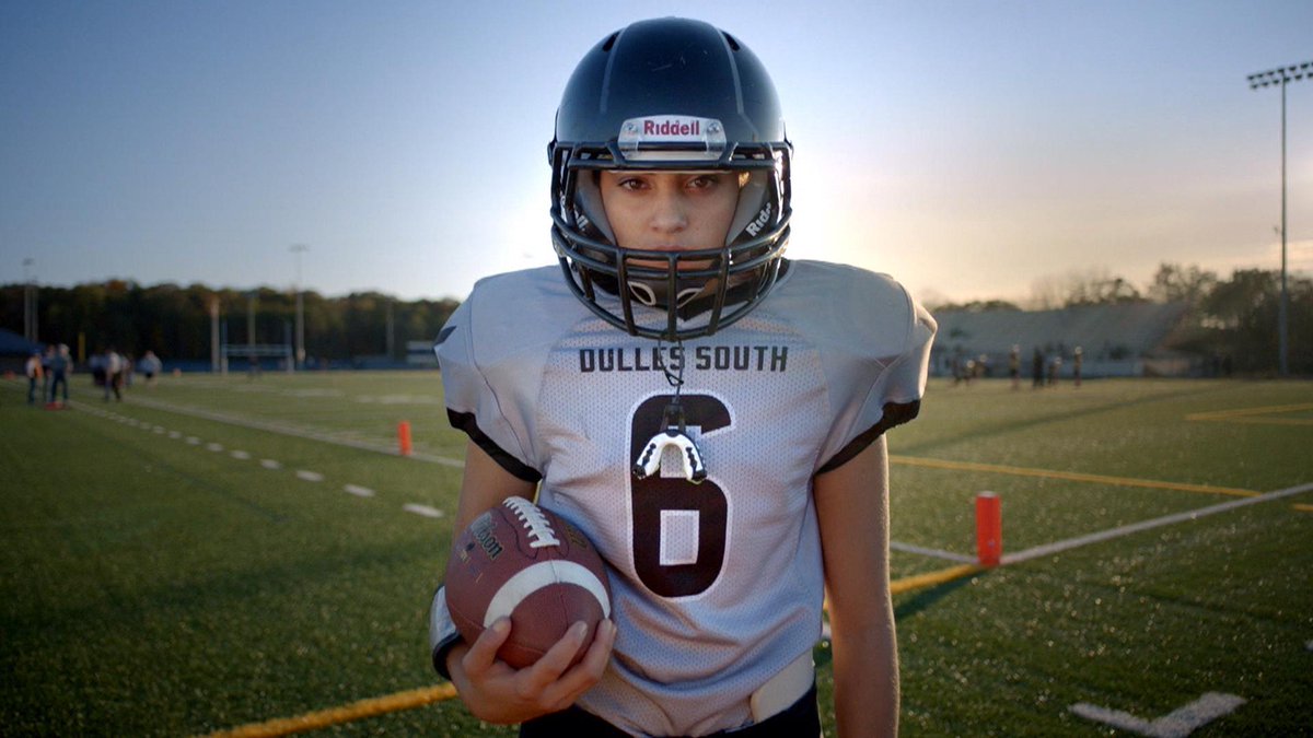 TWMF's tweet image. Teenage girl shows football is all about ‘heart’ at.nfl.com/kYzTv5i #TWMF