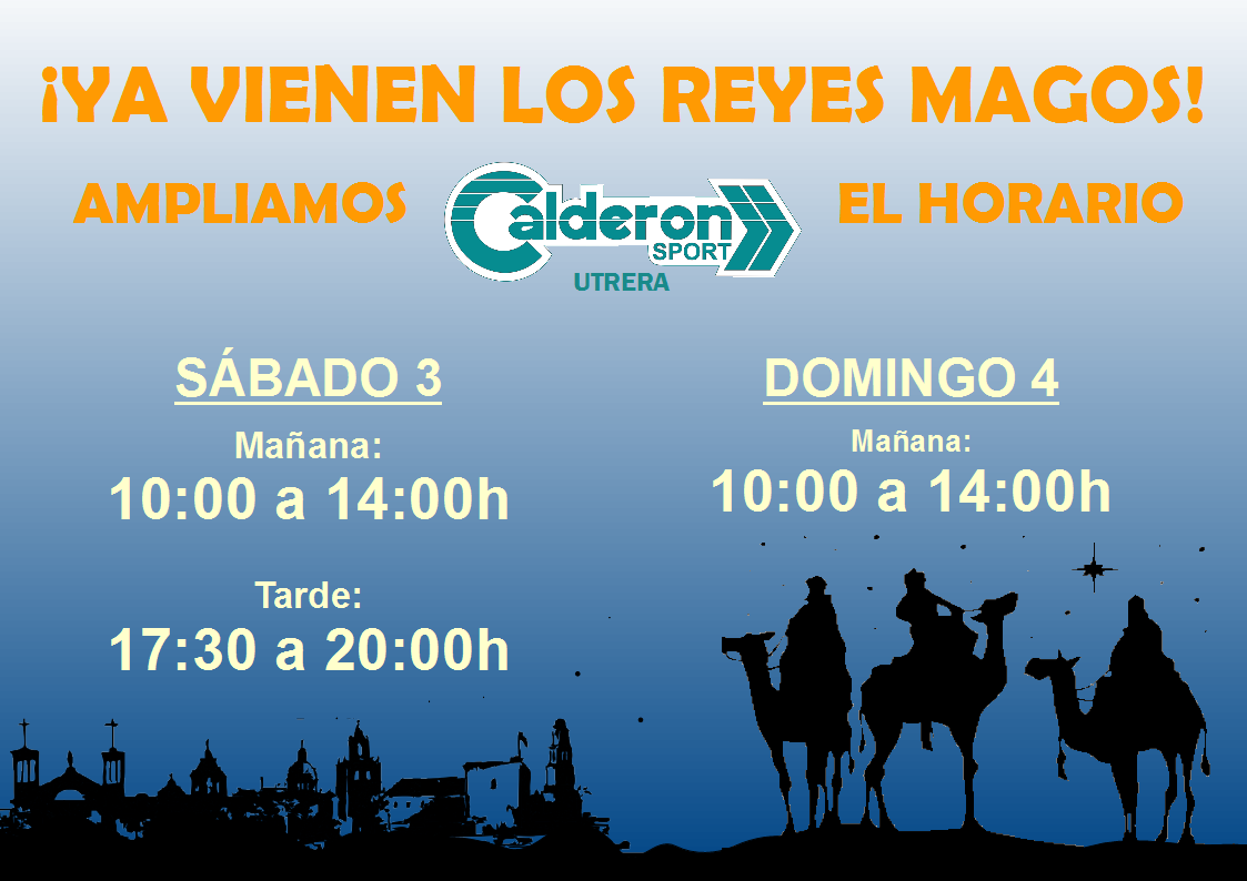 CarlosSport_Utr's tweet photo. ¡Ya vienen los Reyes Magos caminito de #Utrera! Ampliamos nuestro horario el Sábado 3 y Domingo 4. #RegalaDeporte http://t.co/3n34xW9Q8G