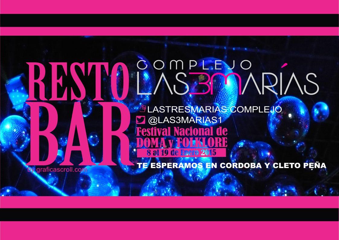 LAS3MARIAS1's tweet photo. ATENCIÓN TODOS!! PARA EL FESTI REVENTAMOS TODAS LAS NOCHES EN NUESTRO :: RESTO-BAR:: 
COMIDAS
BEBIDAS
MÚSICA http://t.co/f5ZgX5Gegu