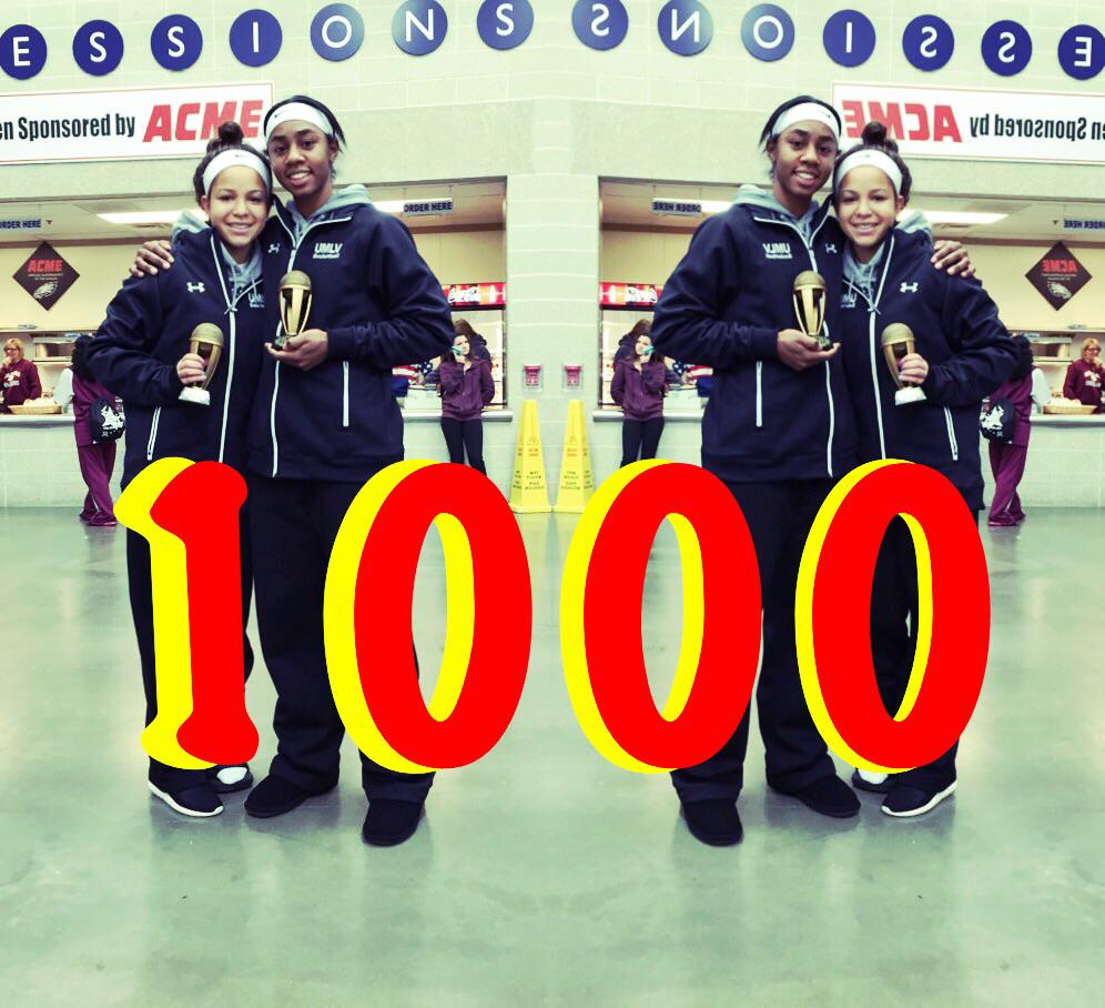 So proud of reg for scoring her 1000 point today! You deserve it and it's an honor to play with u for one last year!