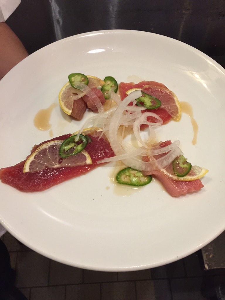 Sashimi de atun...akami, chu-toro, toro....Japanese sauce <a href="/cantinanyc/">Mission Cantina</a> ! New menu!!!