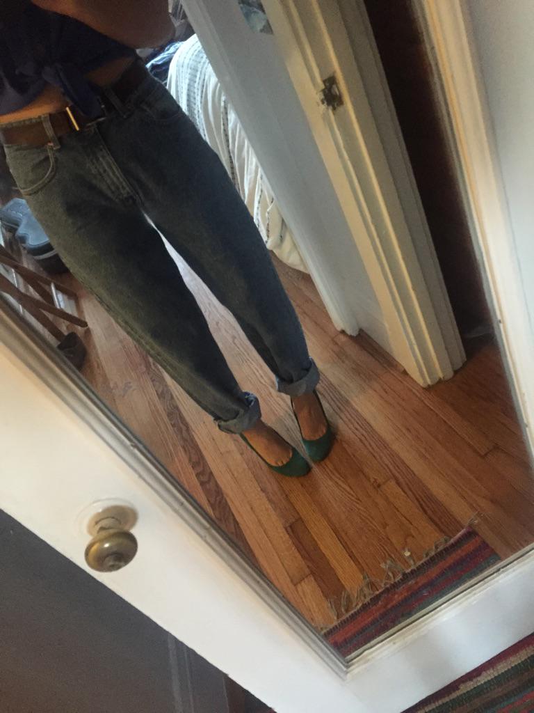 nikkilaniado's tweet photo. Recycled man pants found in a box with books. Wearing them today & loving them! #fierceasf@%k #resourcefulwoman #sf http://t.co/cUKMULVzH0
