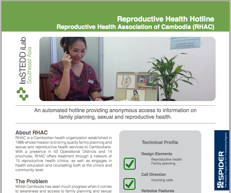 iLabSEA's tweet image. Reproductive Health Hotline? Check out our new case study: goo.gl/yHTHb7

#mhealth #verboice