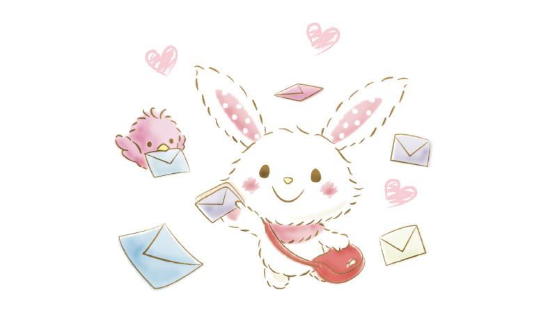 no humans heart bag white background simple background rabbit smile  illustration images