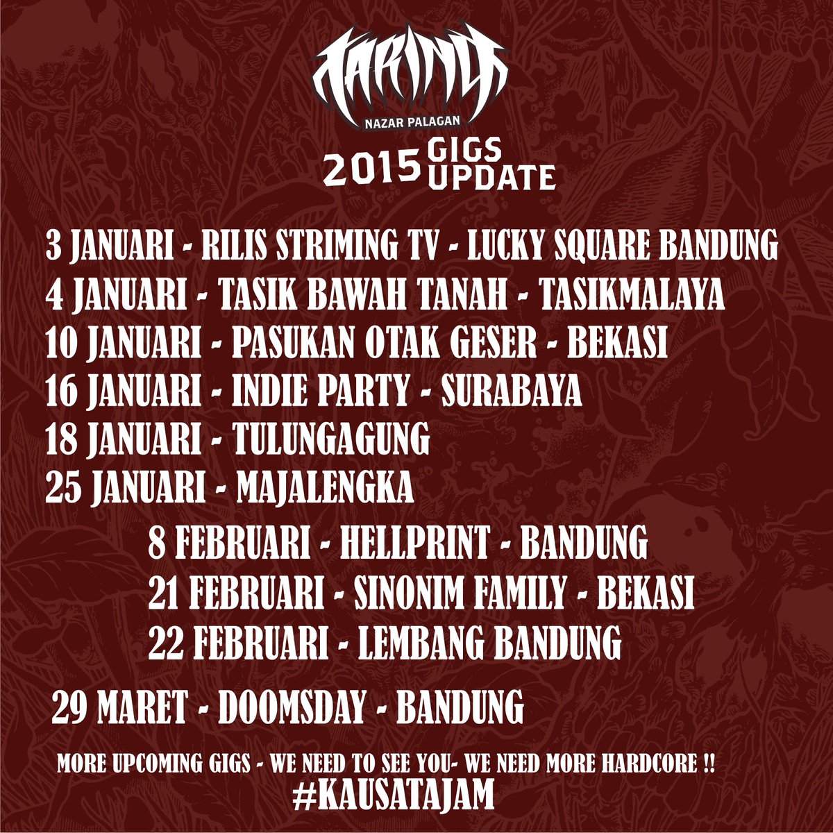 GIGS UPDATE 2015 <a href="/taringhardcore/">TARING</a> !!