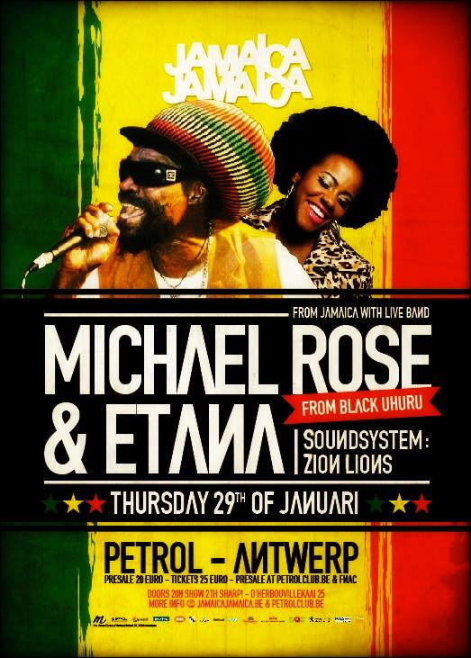 Antwerp Massive! Reggae stars <a href="/EtanaStrongOne/">ETANA</a> + <a href="/MykalRose1/">Mykal Rose</a> Thurs Jan 29 #reggae #jamaica #antwerp