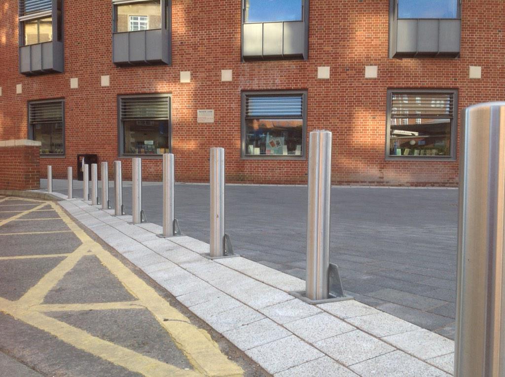 rhino_security's tweet photo. We are proud to have installed #securityposts at The Forum, Norwich. #telescopic #stainless steel #RhinoSecurity http://t.co/lvt1QvCQpn