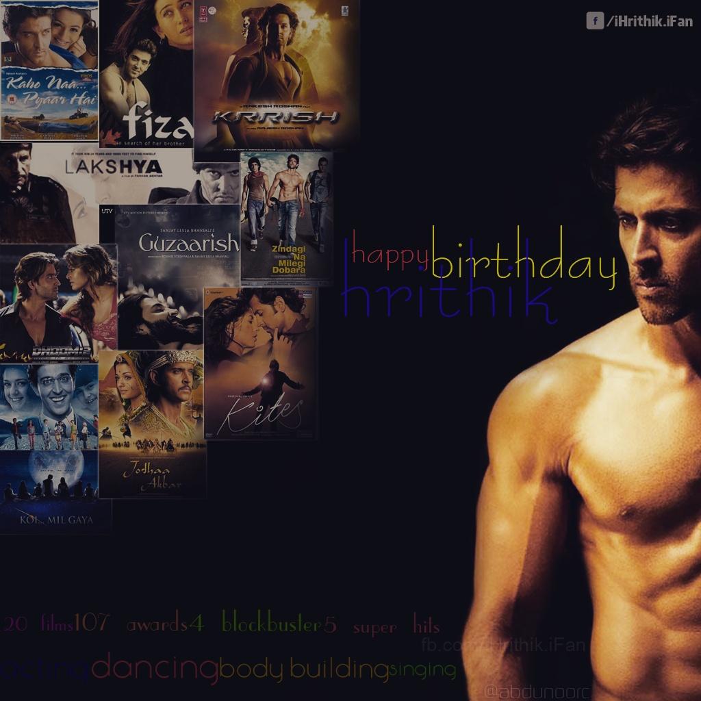  Happy Birthday Hrithik Roshan.. U r d one who inspired me ..my inspire as always ..  Love&Respect     