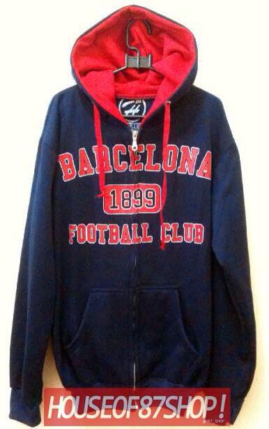 READY STOCK ZIPPER hoodie BARCA navy size M,L,XL Harga 160rb. Sms 083834501125, bbm 282db296