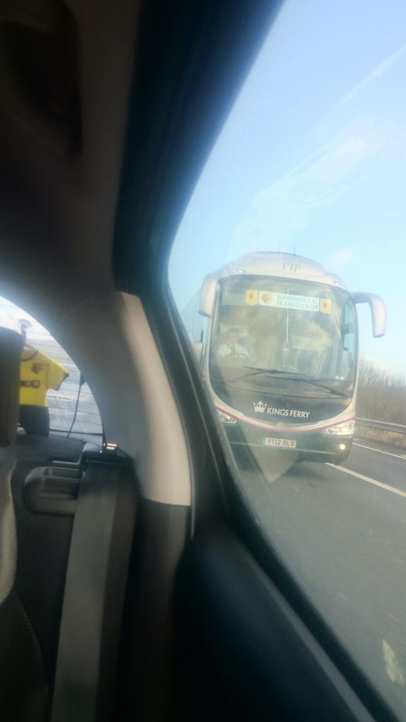 compton86's tweet image. Near Huddersfield, team coach in sight, COYH #watfordfc @T_Deeney @hdgomes @ighalojude @GabrieleAngella @Miguel_layun