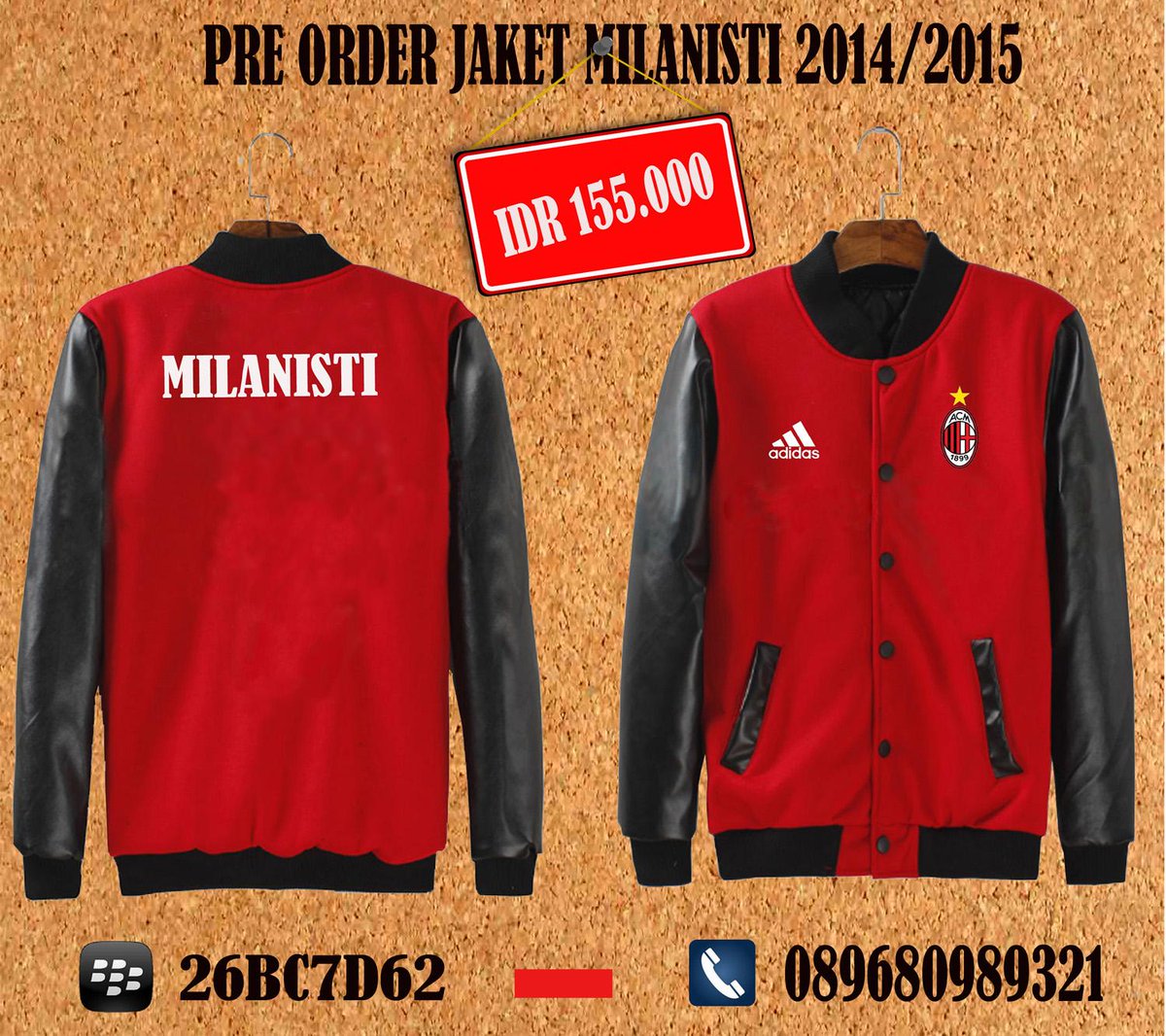 PRE ORDER JAKET MILANISTI BISA DP BRO BURUAN ! MINAT CP. 089680989321 / PIN BB 26BC7D62 @KpuProvKalbar