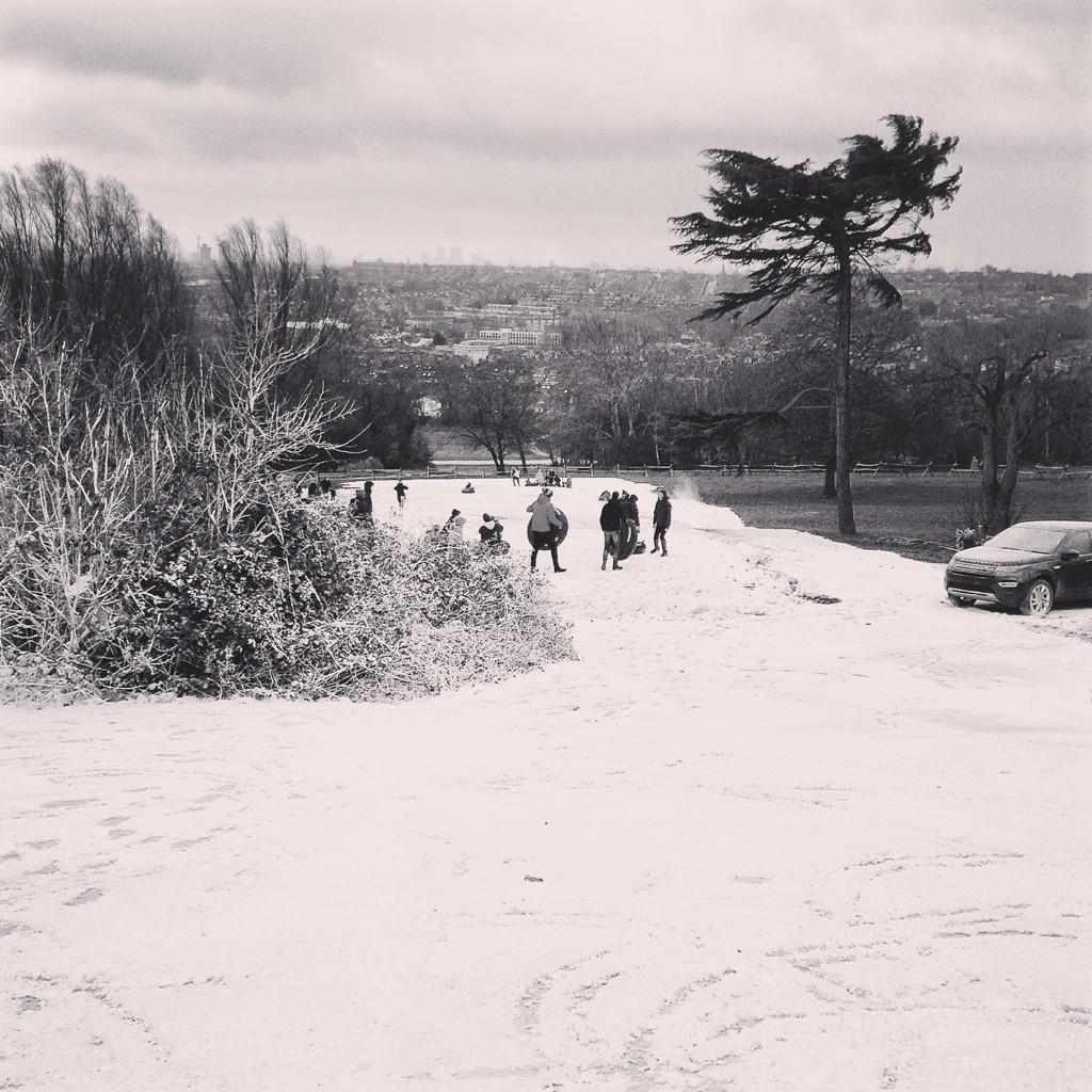 The Alps come to North London. Lots of winter fun with #snowday from Land Rover #Hibernot