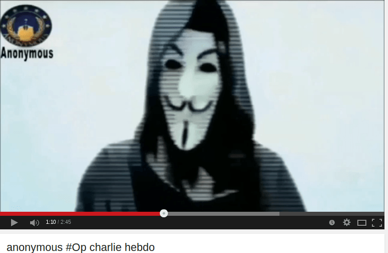 Anonymous non resta a guardare e dichiara guerra ai terroristi dopo il massacro di Charlie Hebdo!