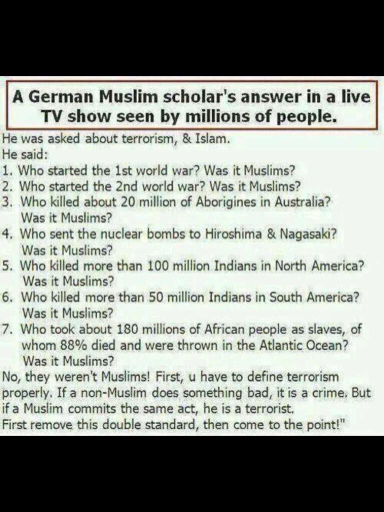 amrehab17's tweet image. Ok ,do you think #KillAllMuslims is right?
I'm Muslim and proud to be 
But i respect all religions ! 
#ParisAttacks ❌