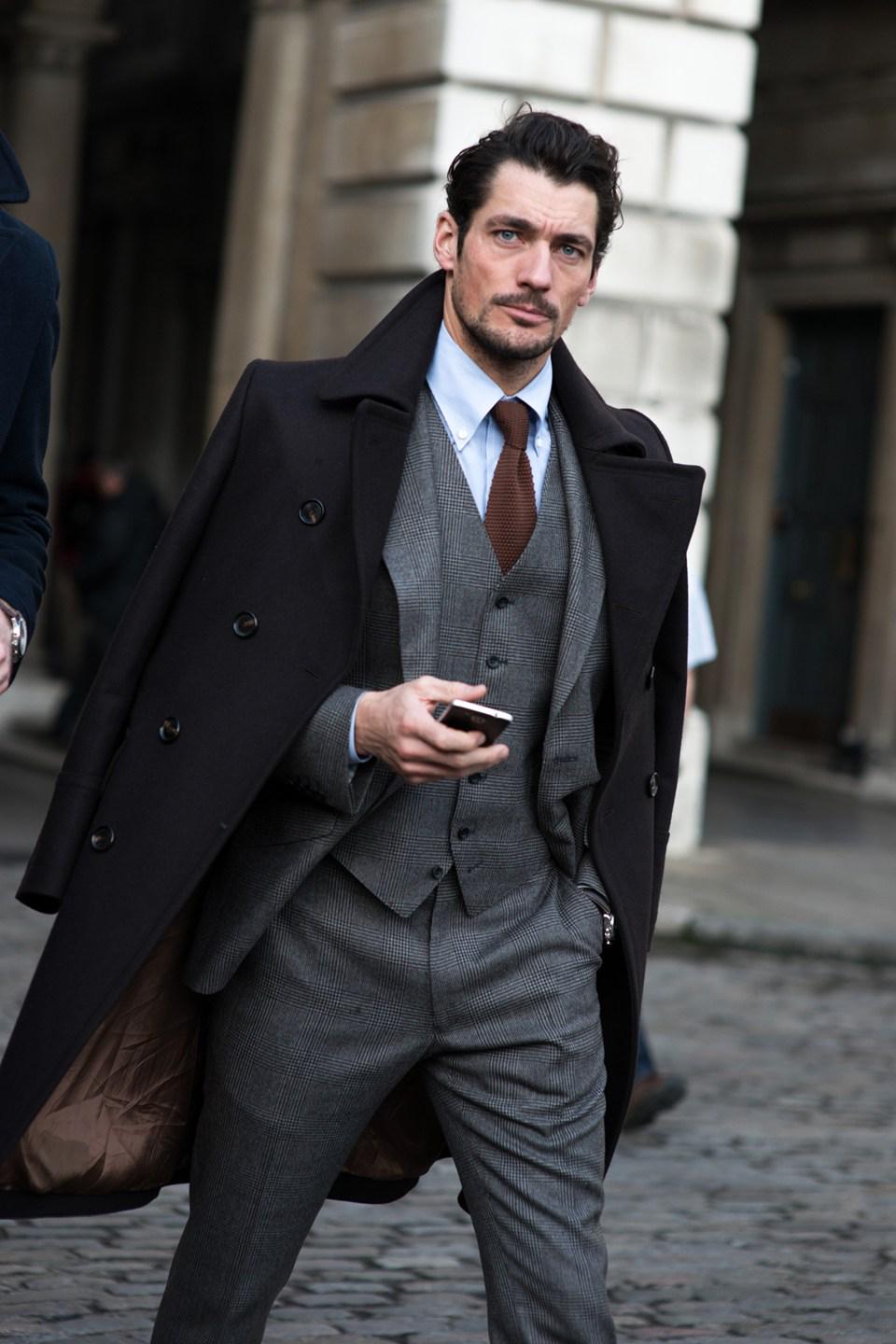 Grey suit hotsell black coat