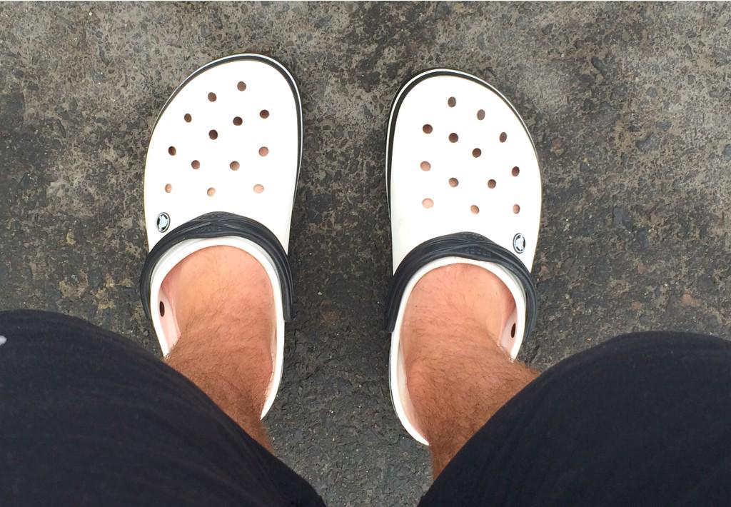 Enright_Charlie's tweet photo. Trading up! New @Crocs for Leg 3, but no orange #crocs #inabudhabi! #sailingaroundtheworld #incrocs http://t.co/HJT46UUUhn