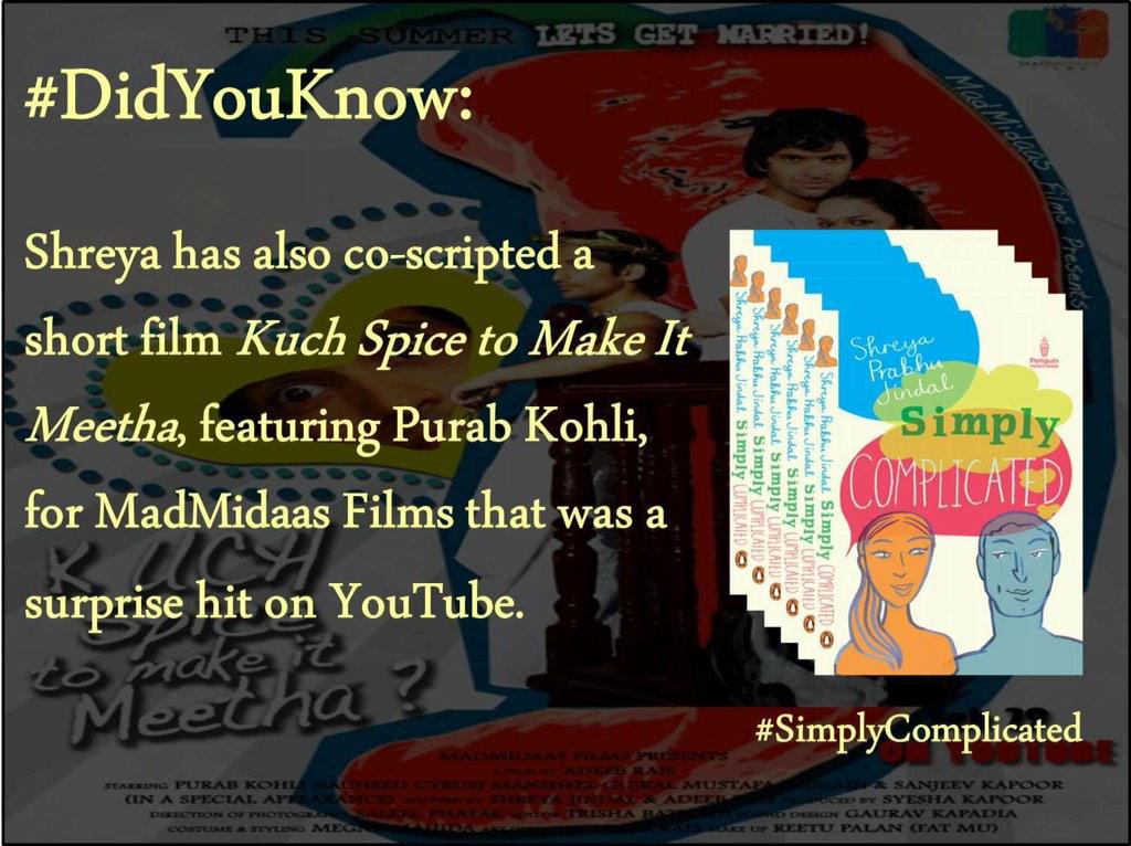 shreyapjindal's tweet photo. #DidYouKnow @shreyapjindal has #coscripted a short #film 4 #madmidaas that was a #surprise hit on #youtube #AuthorRT http://t.co/C1ZHIZKHkU