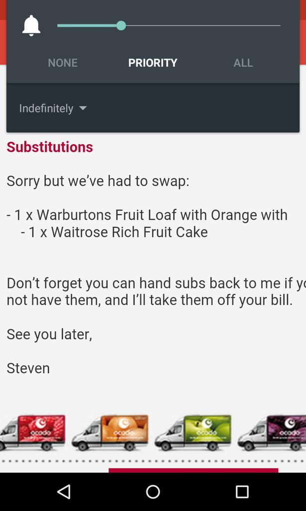 mrsdenyer's tweet image. . @Ocado think your algorithm for replacements needs a tweak! #fruitbread not #fruitcake