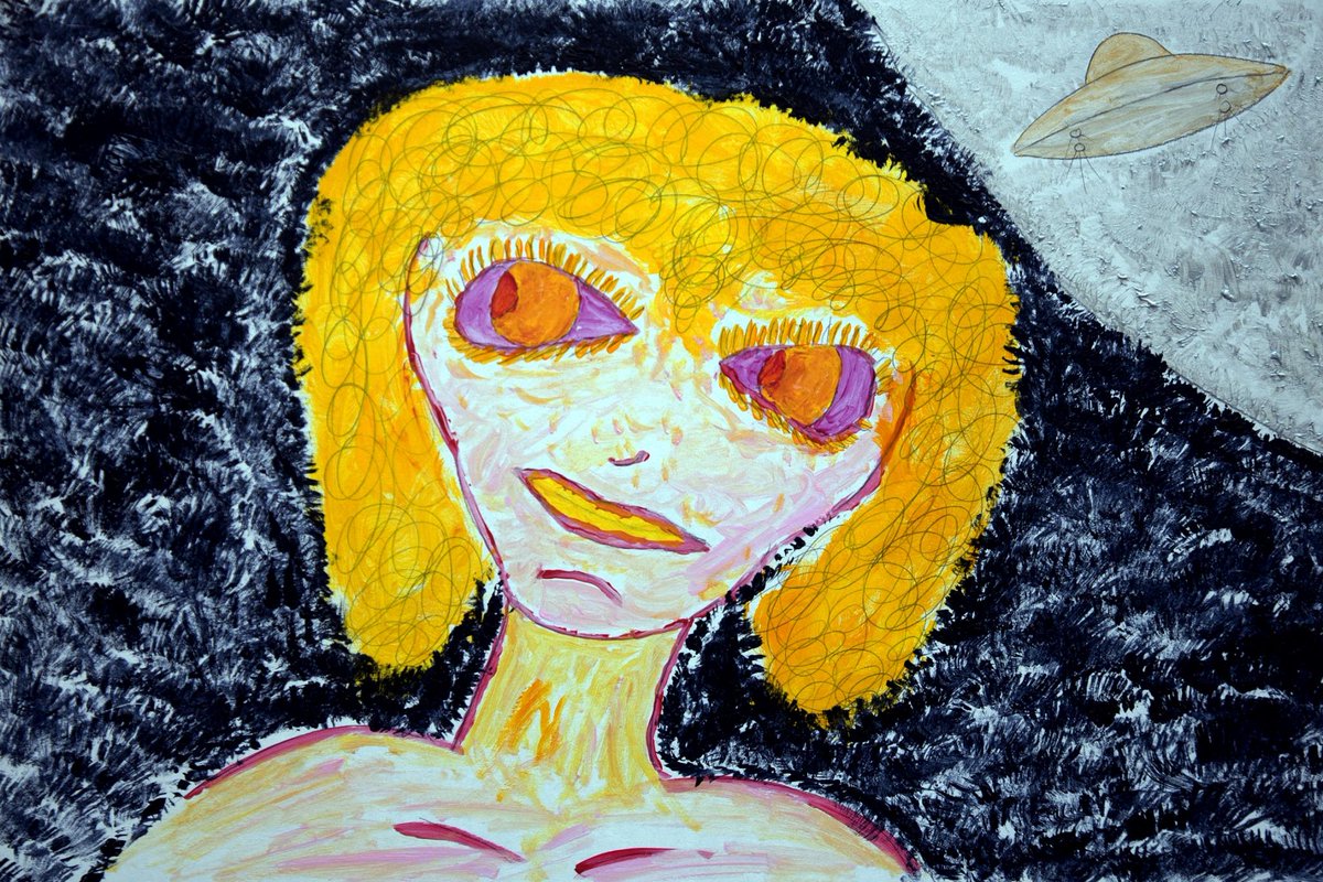 offtrackcanvas's tweet image. Are you wearing a wig? Of course I am, I'm an alien.