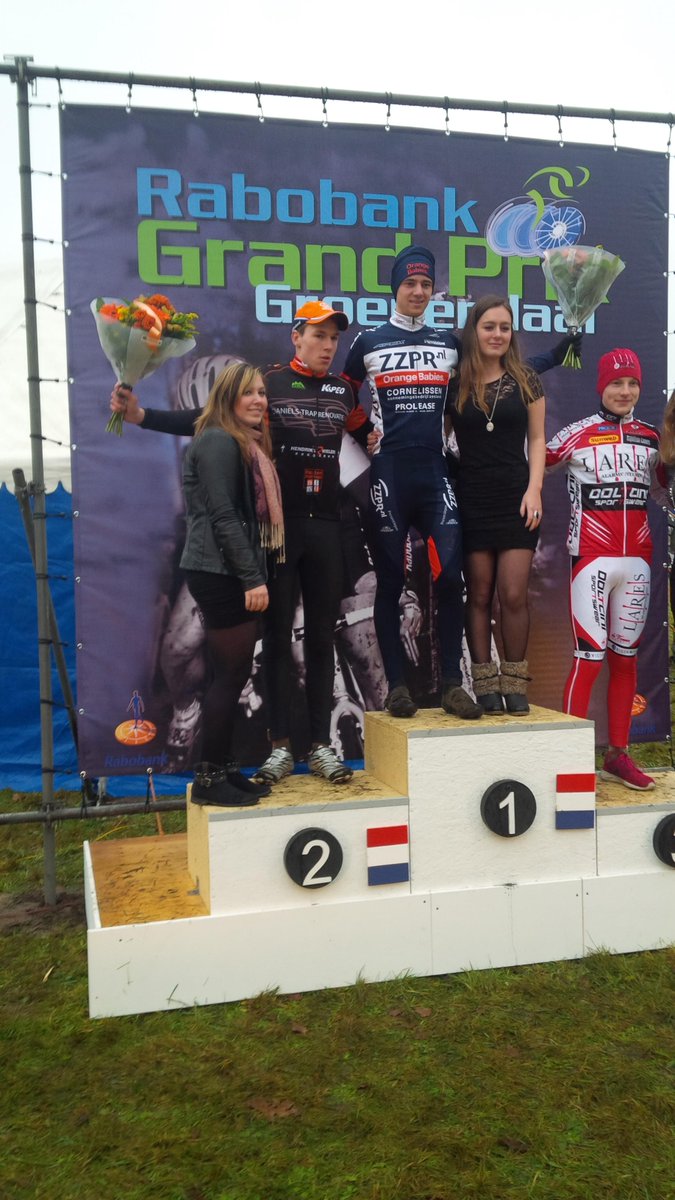 Podium junioren #GpGroenendaal met als winnaar <a href="/Maik_Heijden/">Maik van der Heijden</a>