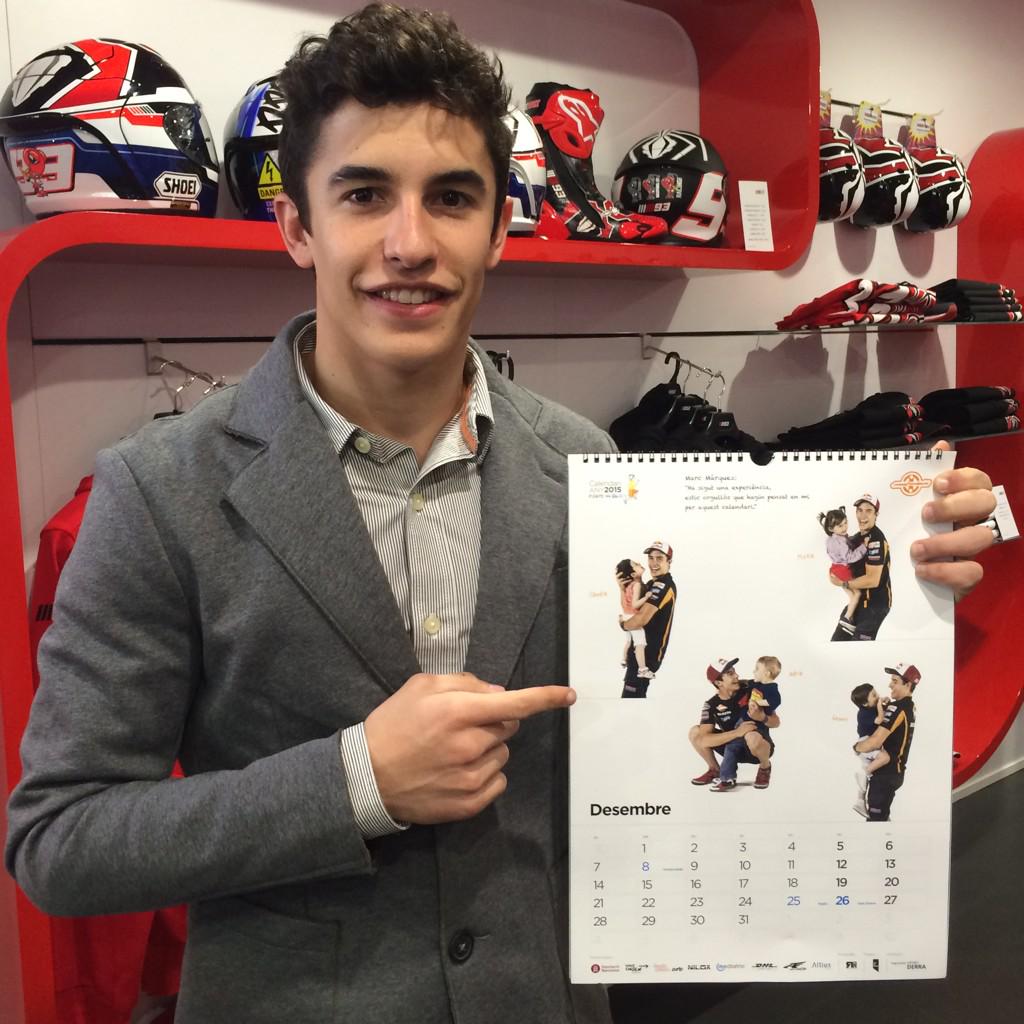 marcmarquez93's tweet photo. Un placer comenzar el año colaborando con el calendario de @nexefundacio y pasarlo en grande con el pequeño Adrià :) http://t.co/QRwyHZxfBG