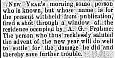 wheelinghistory's tweet photo. Man fires a shot New Years day and breaks window! The WHG Daily Intelligencer, 1/3/1890 - #wheelingtweets #wheeling http://t.co/D7pUPvlS6H