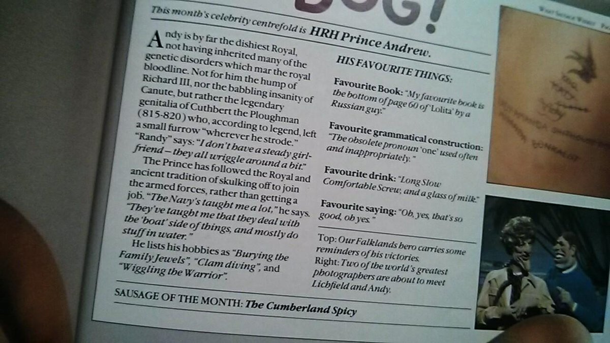 for any younger readers wondering who Prince Andrew is - from John Lloyd's Spitting Image book 1985