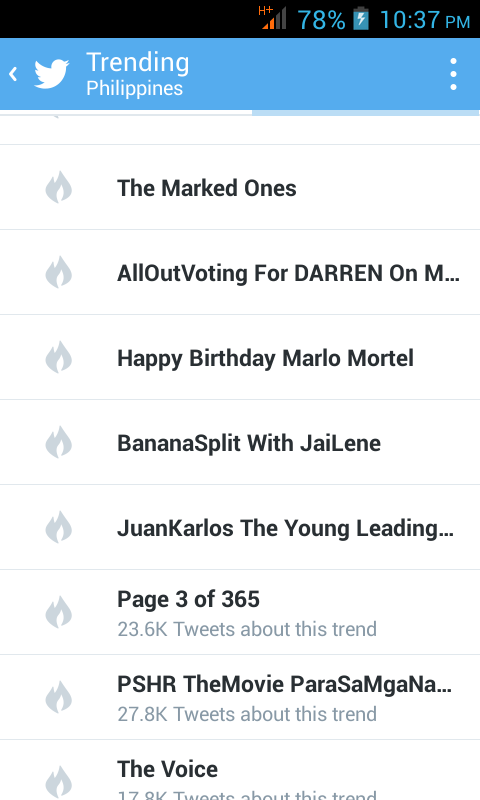 \" JUST WOW!!! TRENDING ON THE 8TH SPOT!!!   Happy Birthday Marlo Mortel wow thanks! :)