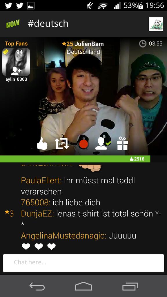 jaaneeybam's tweet photo. War wieder ein super Stream!♡ @Julien_Bam @JoonyKim91 @iBlali @VanilleColaa http://t.co/Pr1mpbc7b7