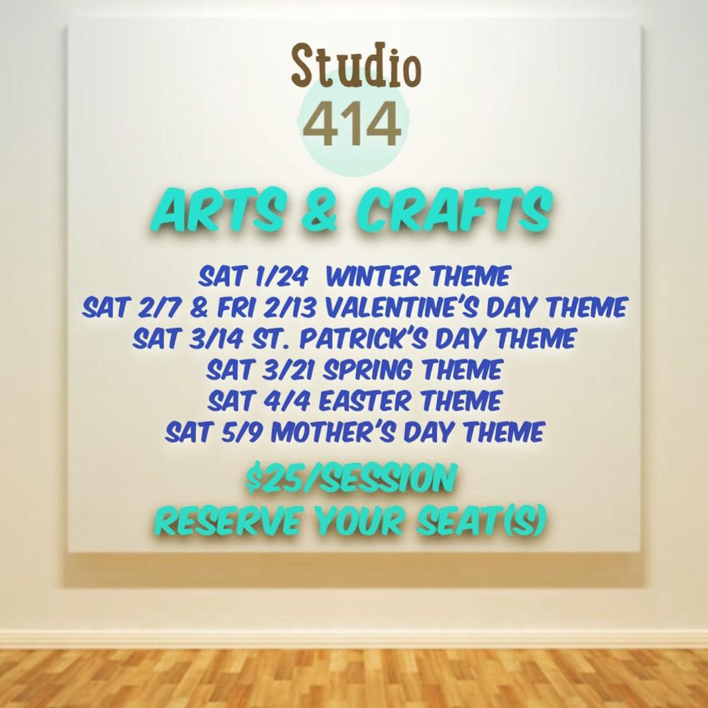 Studio414art's tweet photo. Arts&amp;Crafts Winter/Spring Email studio414art@gmail.com to register #artsandcrafts #january2015 #studio414 #art http://t.co/Vu2t9PWO6E