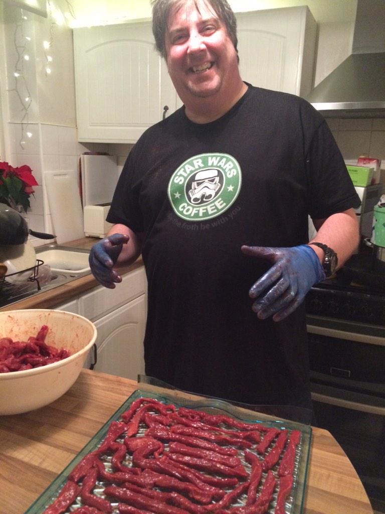 TheFlamePit's tweet image. #PitRub jerky and some extra hot jerky about to go in. 😄