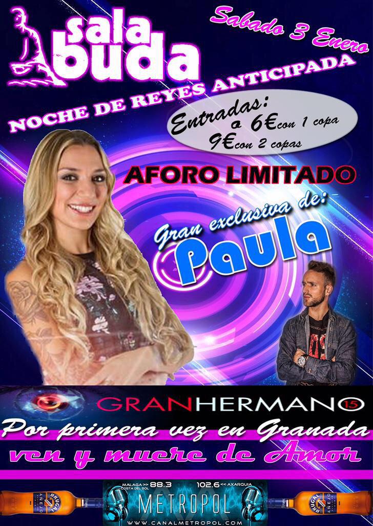 paula_GH15's tweet photo. Lista para morir de amor en Granada en @salabuda y @GambolioMusicC 😘😘😘 os espero!!!! http://t.co/A0yWFJ0wiF