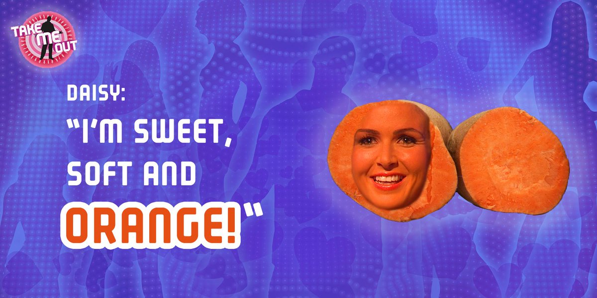 takemeoutuk's tweet photo. And the first ticket to Fernando's goes to Daisy! We'll never look at a sweet potato the same way again... #TakeMeOut http://t.co/hfeqIgV0Qk