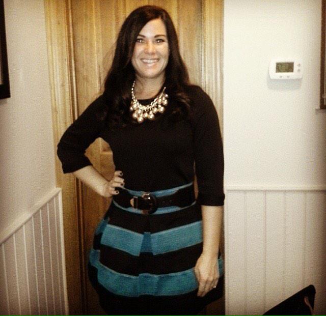 One of our VIPs, Andrea, showing off her holiday look...head to toe in Langford!