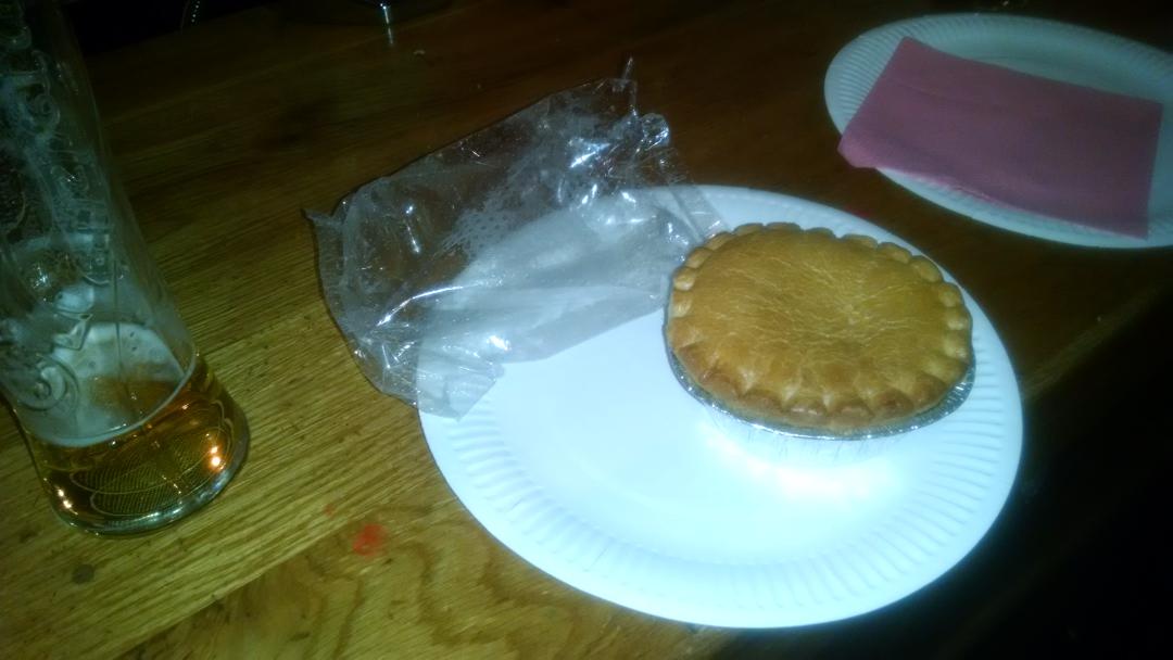Just been given free pies. They're looking after us.