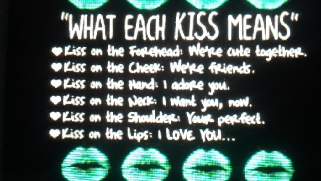 what each kiss means - kiss on the forehead: we're cute together