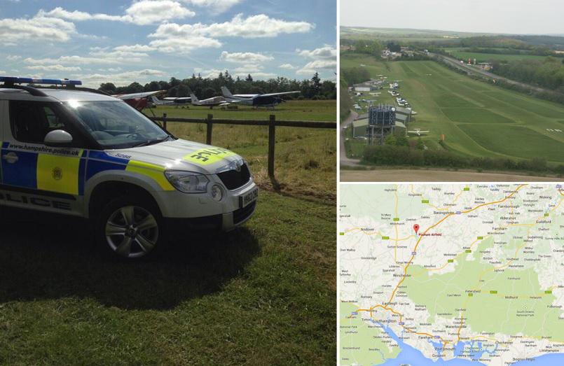 Emergency Winchester Hampshire plane crash Emergency services scene