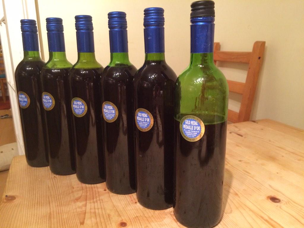CyclingDaddy's tweet photo. If you remember the birthday pressie, well this is the result. Can drink it now, but gets better with age apparently http://t.co/RWMOMfAnz3