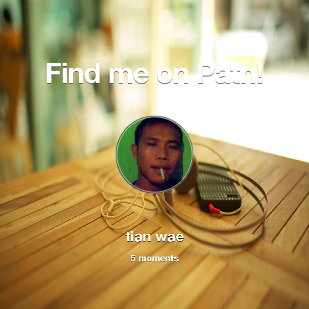 TanaTiung's tweet photo. Find me on #Path now! Go to: http://t.co/OvVbmblpZG! #thepersonalnetwork http://t.co/Gj9XOBv0FX