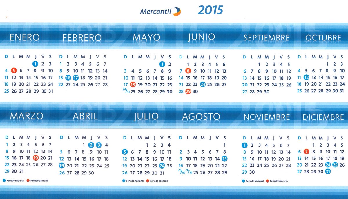 MercantilBanco's tweet photo. Este lunes 05/01/15 es feriado bancario. Consulte el calendario de feriados nacionales y bancarios de 2015. http://t.co/xBQWLz5SOh