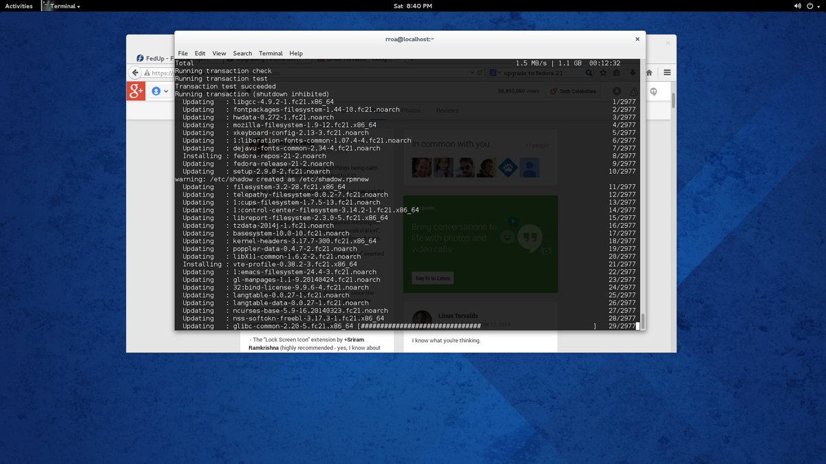 rgroag's tweet image. Upgrading to F21 #upgrading #fedoraproject